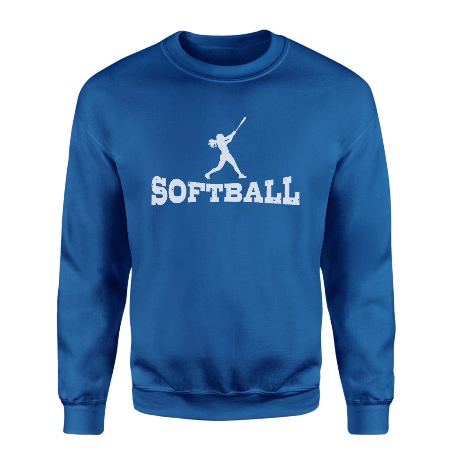 Basic Softball with Softball Player Icon on a Sweatshirt with a White Graphic