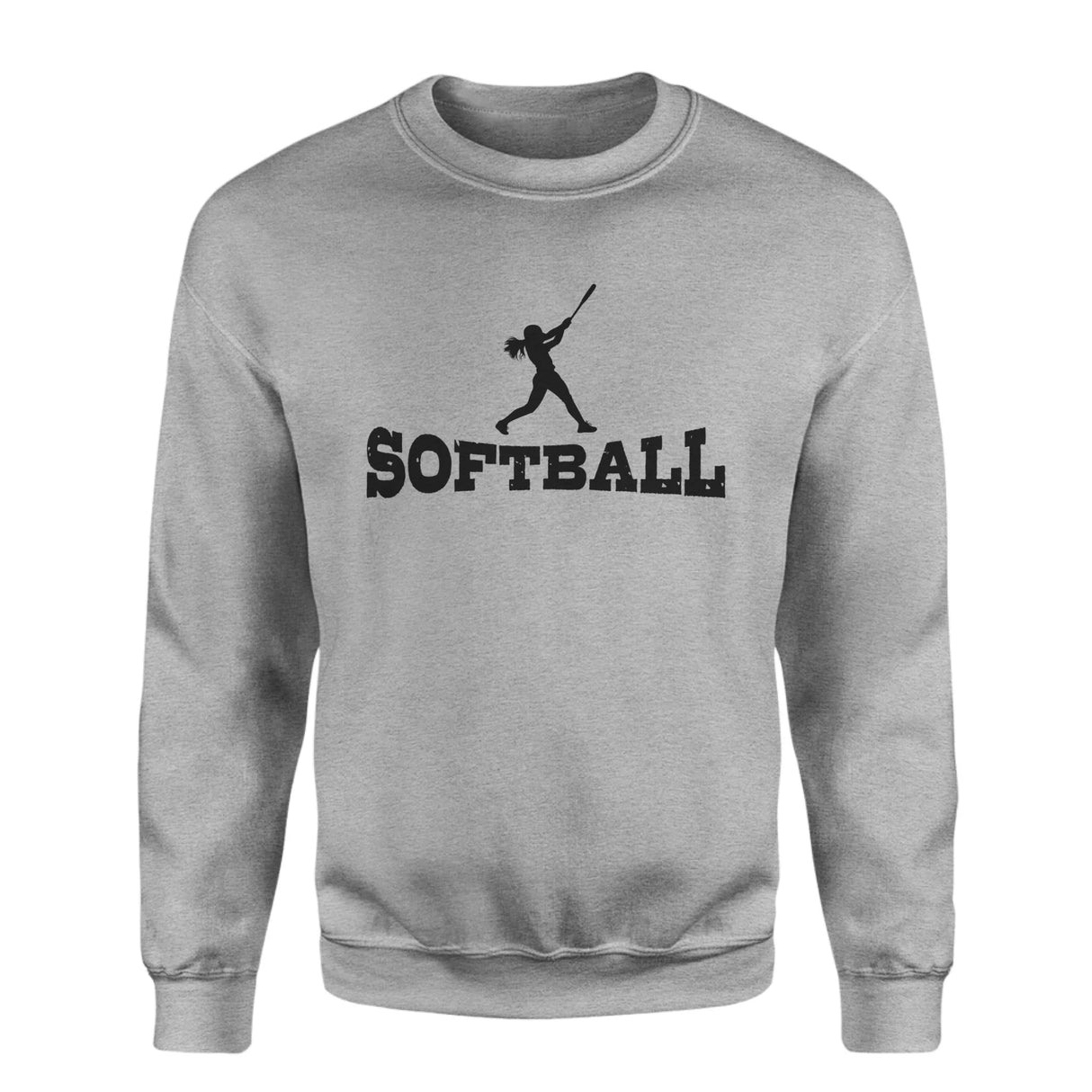 Basic Softball with Softball Player Icon on a Sweatshirt with a Black Graphic