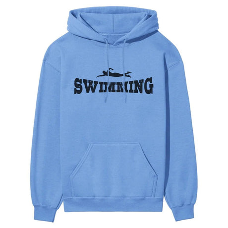 Basic Swimming with Swimmer Icon on a Hoodie with a Black Graphic