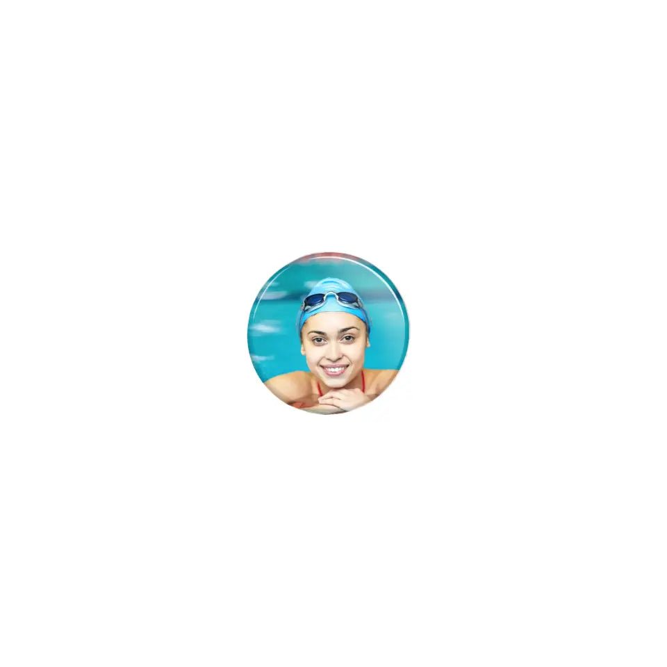 Custom Swimmer Photo on a Button