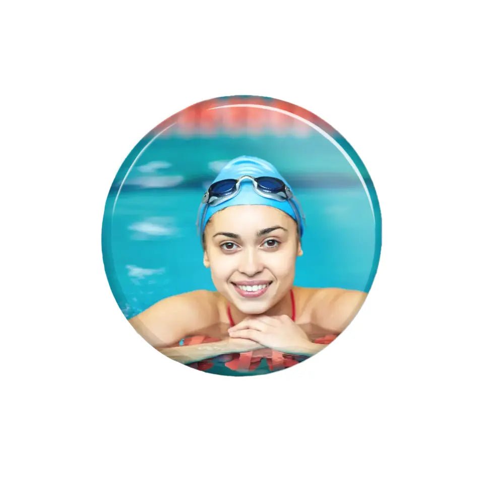 Custom Swimmer Photo on a Button