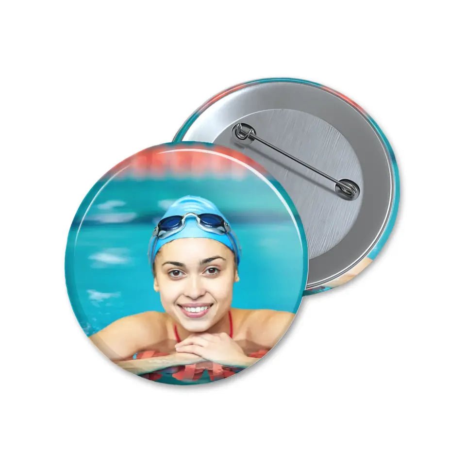 Custom Swimmer Photo on a Button