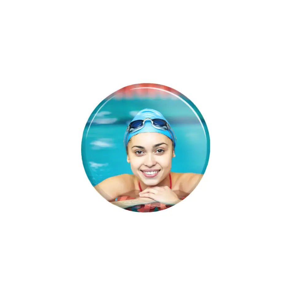 Custom Swimmer Photo on a Button