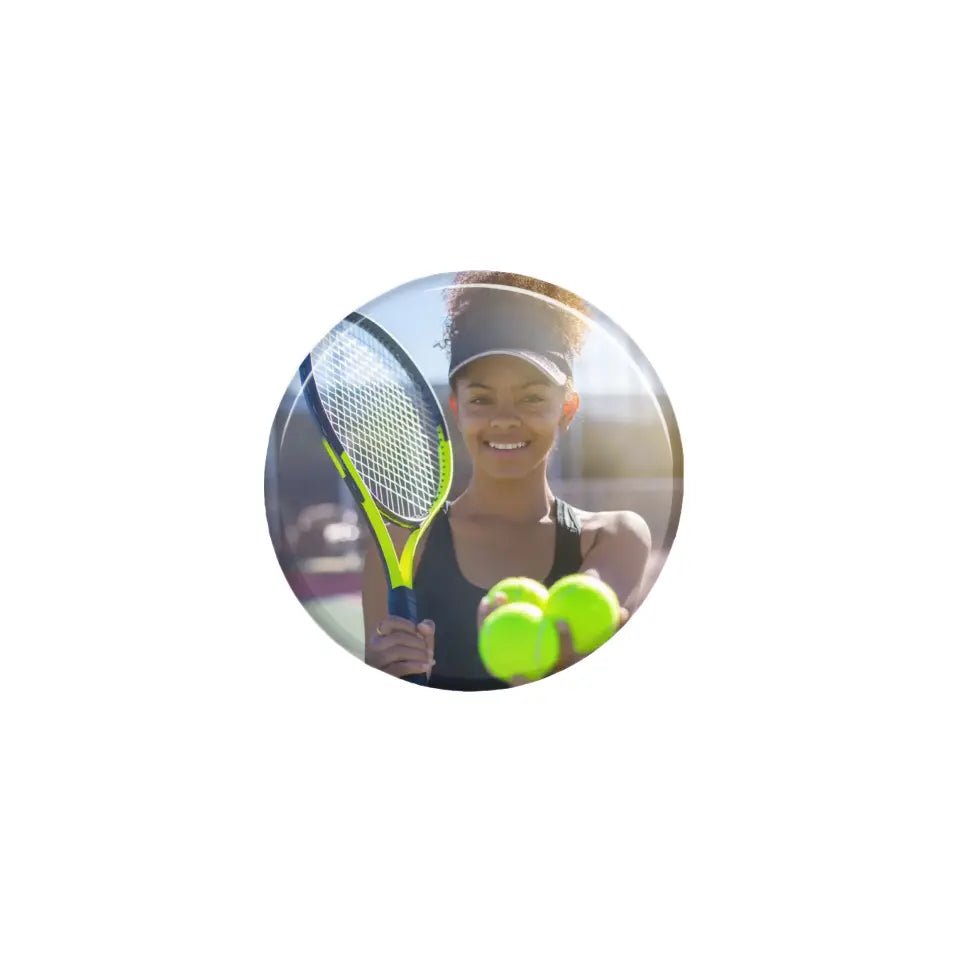 Custom Tennis Player Photo on a Button