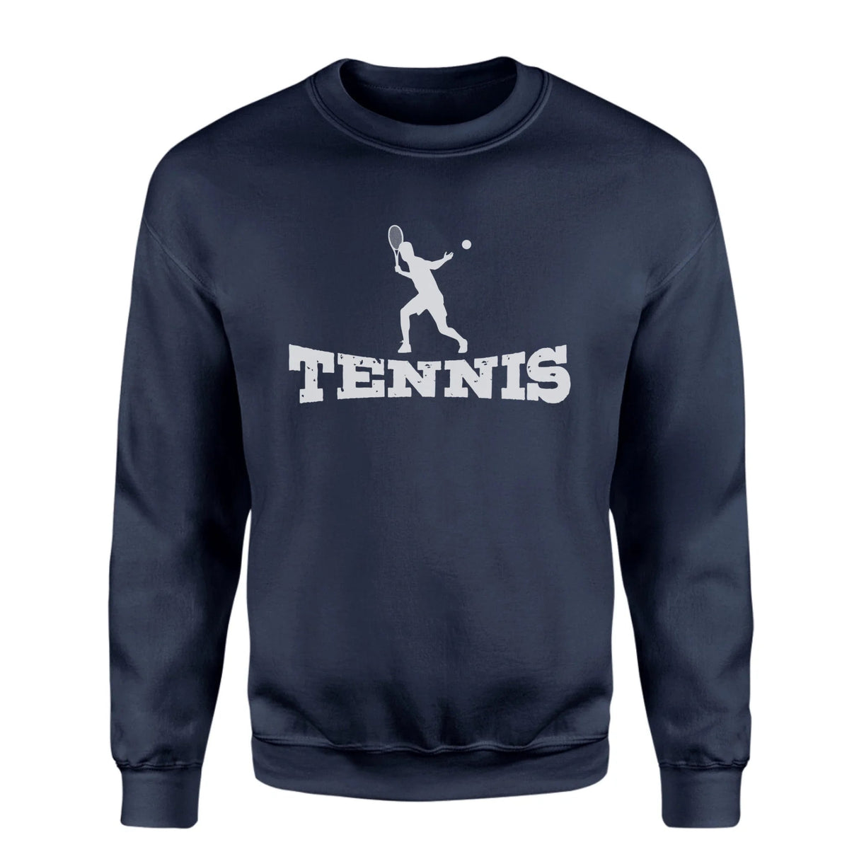 Basic Tennis with Tennis Player Icon on a Sweatshirt with a White Graphic