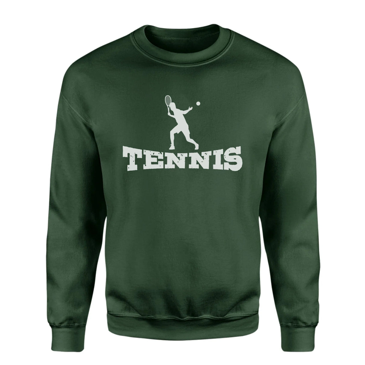 Basic Tennis with Tennis Player Icon on a Sweatshirt with a White Graphic