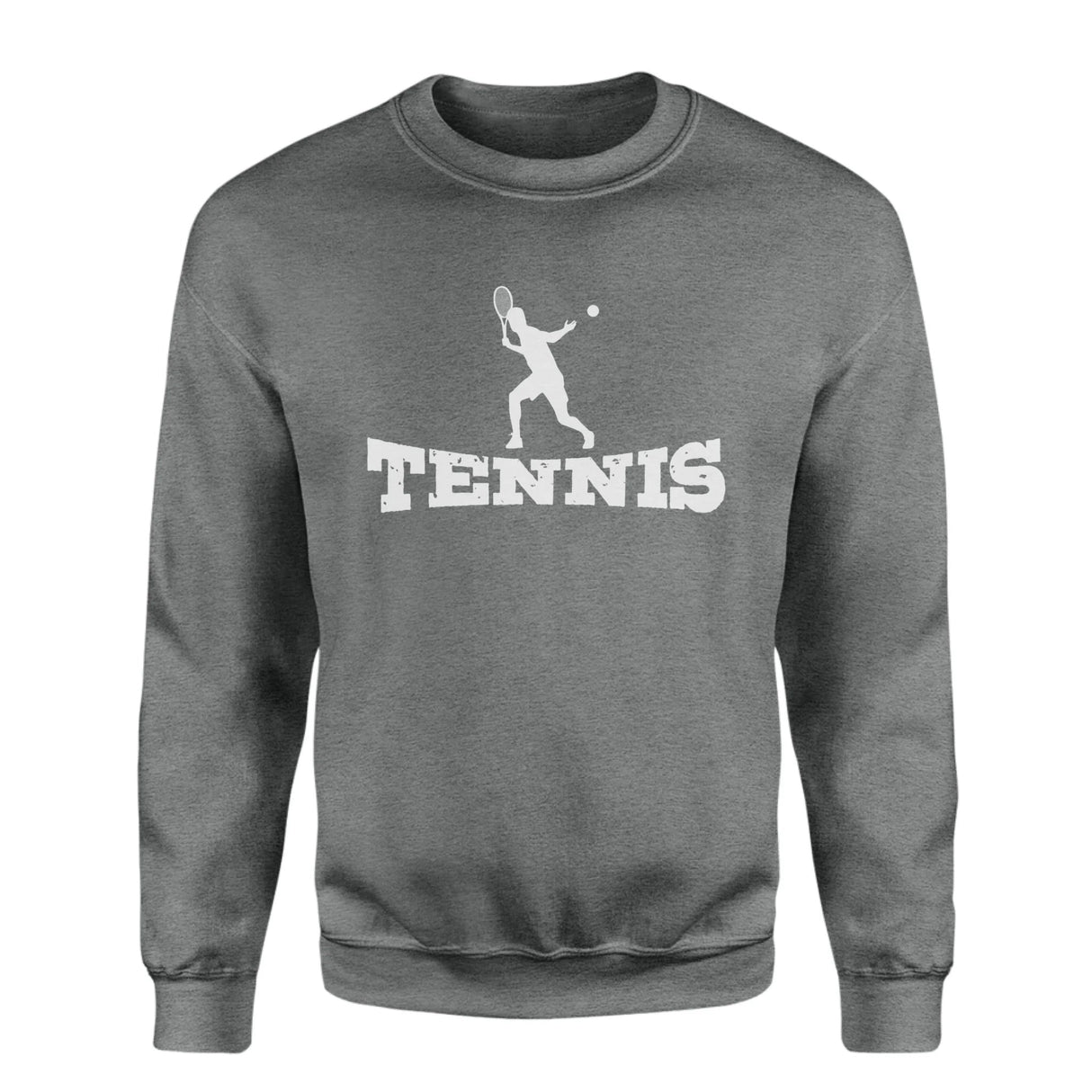 Basic Tennis with Tennis Player Icon on a Sweatshirt with a White Graphic