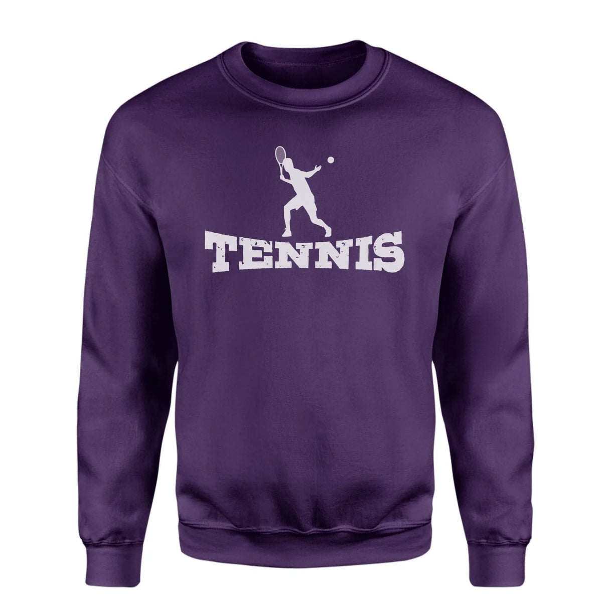 Basic Tennis with Tennis Player Icon on a Sweatshirt with a White Graphic