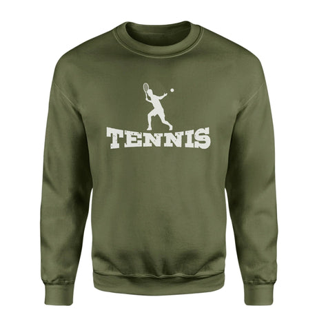 Basic Tennis with Tennis Player Icon on a Sweatshirt with a White Graphic