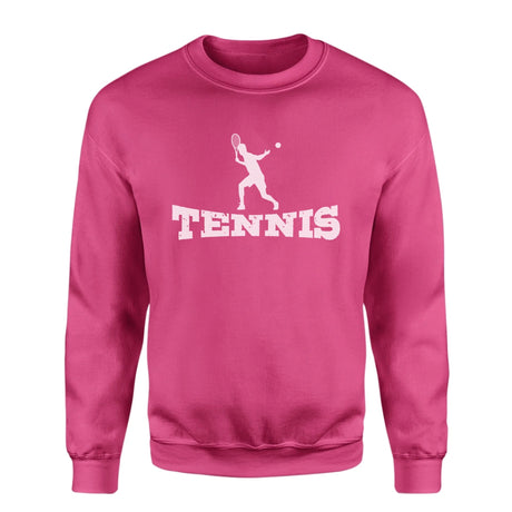 Basic Tennis with Tennis Player Icon on a Sweatshirt with a White Graphic