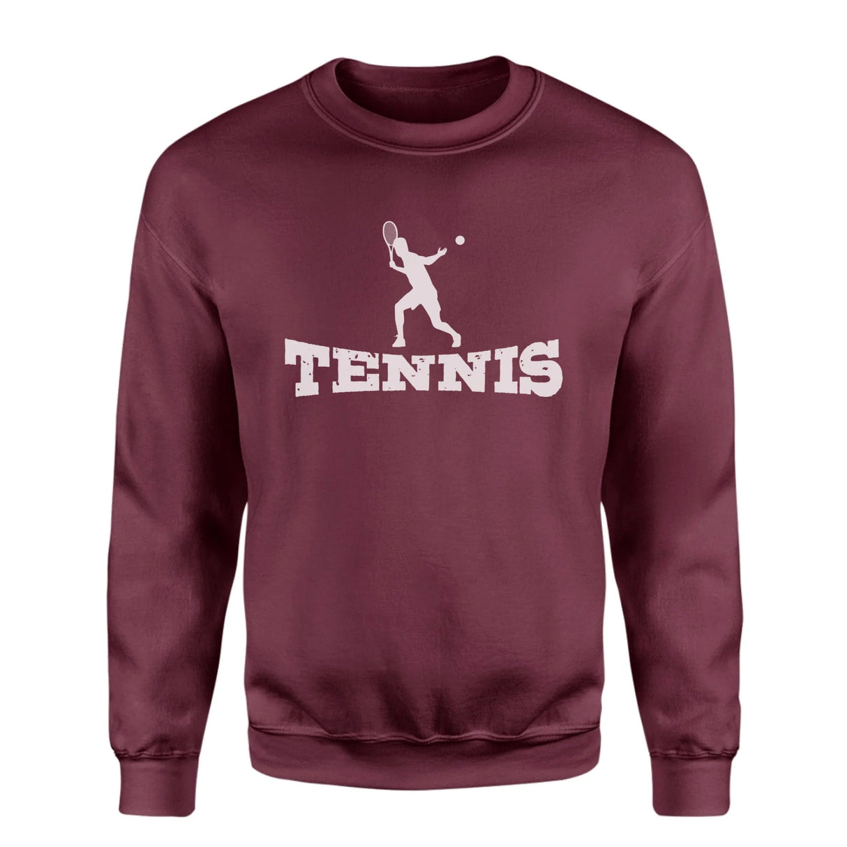 Basic Tennis with Tennis Player Icon on a Sweatshirt with a White Graphic
