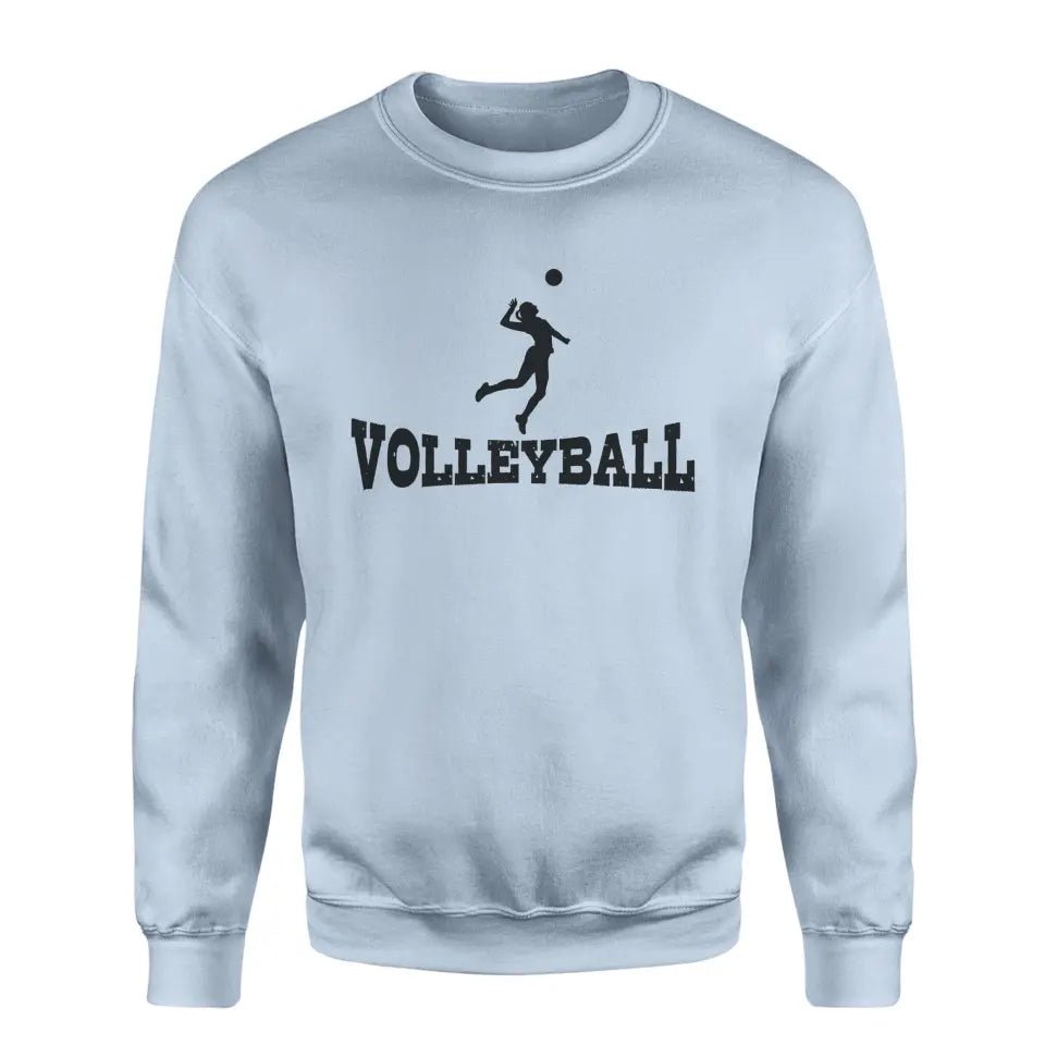 Basic Volleyball with Volleyball Player Icon on a Sweatshirt with a Black Graphic