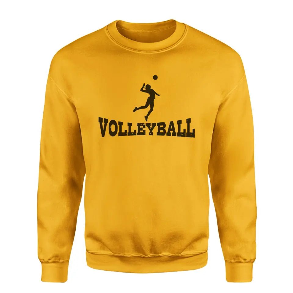 Basic Volleyball with Volleyball Player Icon on a Sweatshirt with a Black Graphic