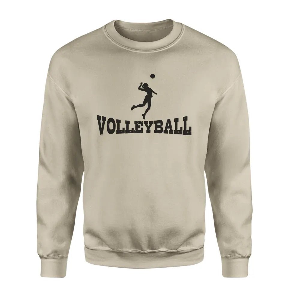 Basic Volleyball with Volleyball Player Icon on a Sweatshirt with a Black Graphic