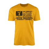 cheer grandpa horizontal flag design on a mens t-shirt with a black graphic