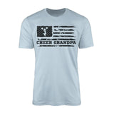 cheer grandpa horizontal flag design on a mens t-shirt with a black graphic