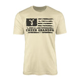 cheer grandpa horizontal flag design on a mens t-shirt with a black graphic