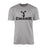 basic cheer with cheerleader icon design on a mens t-shirt with a black graphic