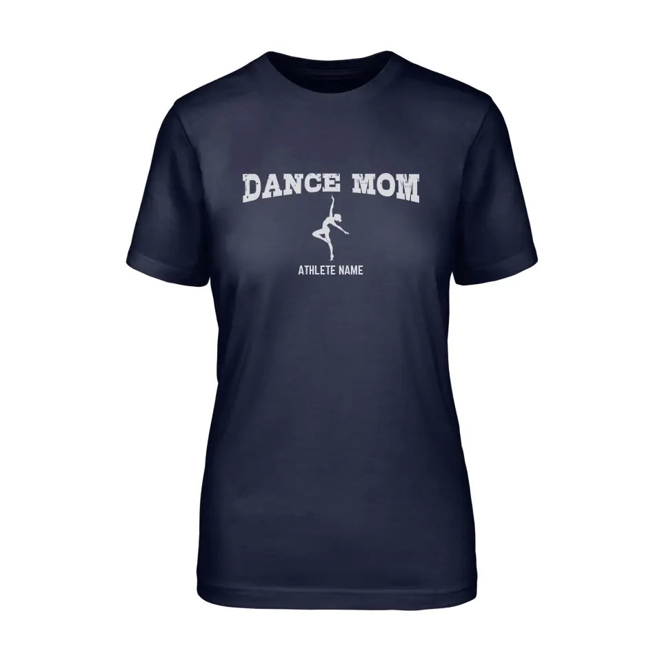 Dance Mom with Dancer Icon and Dancer Name | Unisex T-Shirt | White Graphic