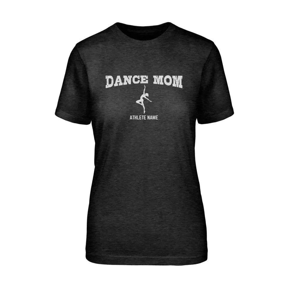 Dance Mom with Dancer Icon and Dancer Name | Unisex T-Shirt | White Graphic