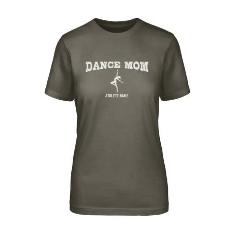 Dance Mom with Dancer Icon and Dancer Name | Unisex T-Shirt | White Graphic