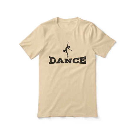 basic dance with dancer icon design on a unisex t-shirt with a black graphic