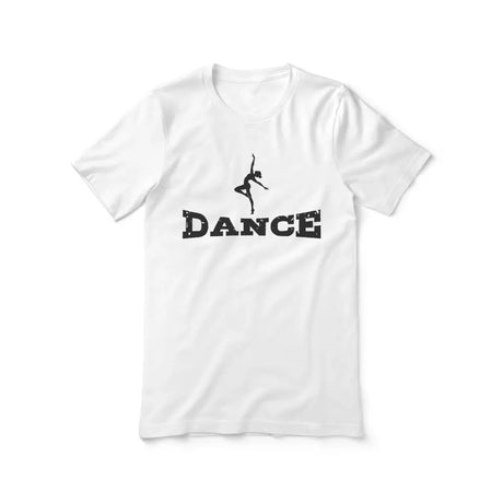 basic dance with dancer icon design on a unisex t-shirt with a black graphic