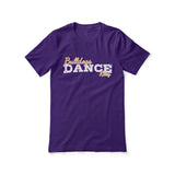 custom dance mascot and dancer name design on a unisex t-shirt with a white graphic