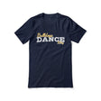 custom dance mascot and dancer name design on a unisex t-shirt with a white graphic