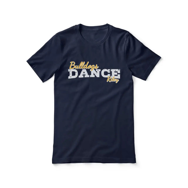 custom dance mascot and dancer name design on a unisex t-shirt with a white graphic