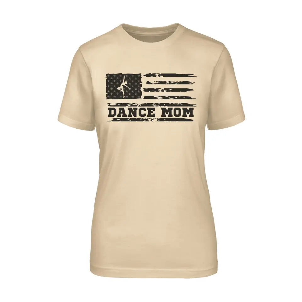 Dance Mom Horizontal Flag on a Unisex T-Shirt with a Black Graphic