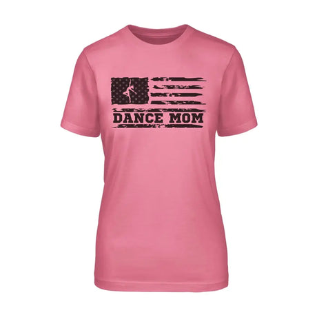 dance mom horizontal flag design on a unisex t-shirt with a black graphic