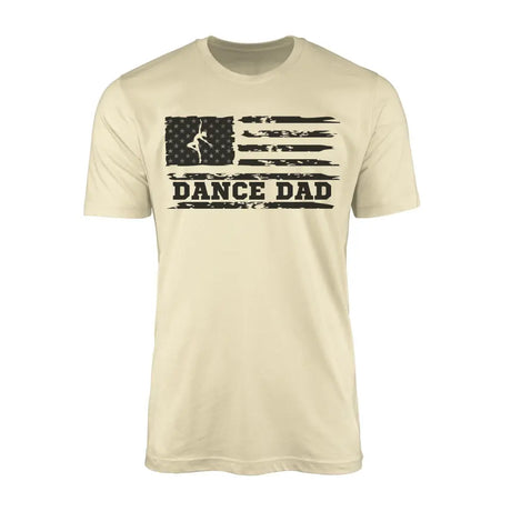 dance dad horizontal flag design on a mens t-shirt with a black graphic