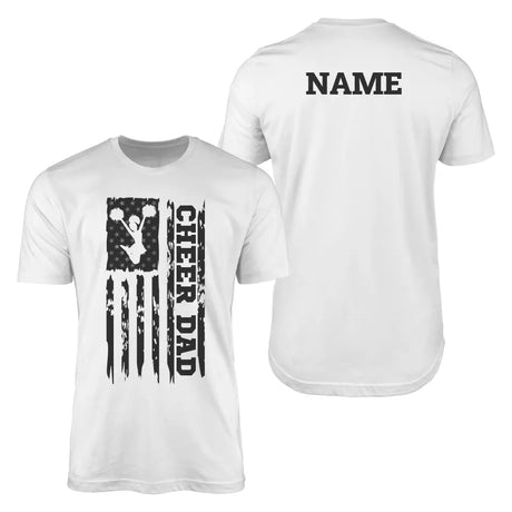 Cheer Dad Vertical Flag With Cheerleader Name | Men's T-Shirt | Black Graphic