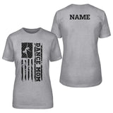 Dance Mom Vertical Flag With Dancer Name | Unisex T-Shirt | Black Graphic