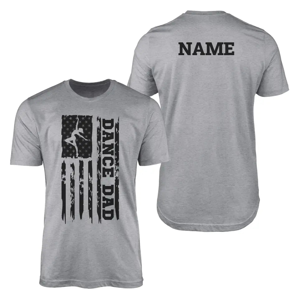 Dance Dad Vertical Flag With Dancer Name | Men's T-Shirt | Black Graphic