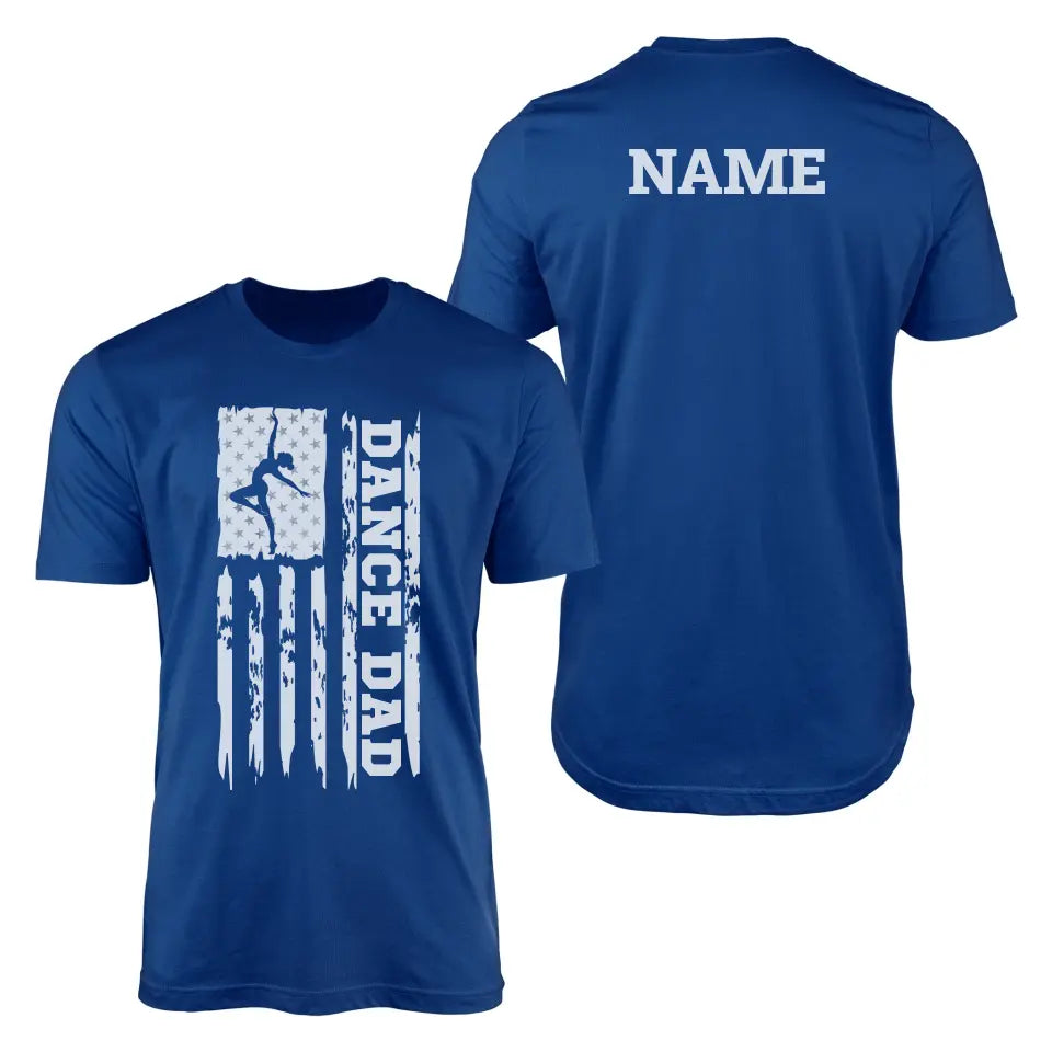 Dance Dad Vertical Flag With Dancer Name | Men's T-Shirt | White Graphic