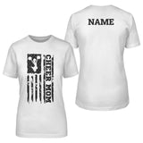 Cheer Mom Vertical Flag With Cheerleader Name | Unisex T-Shirt | Black Graphic