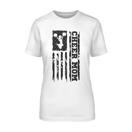 Cheer Mom Vertical Flag | Unisex T-Shirt | Black Graphic