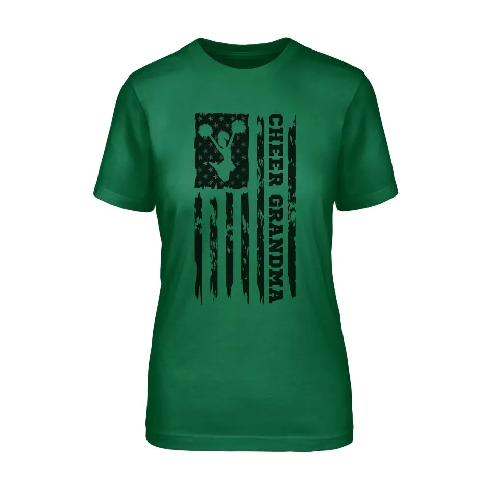 Cheer Grandma Vertical Flag | Unisex T-Shirt | Black Graphic