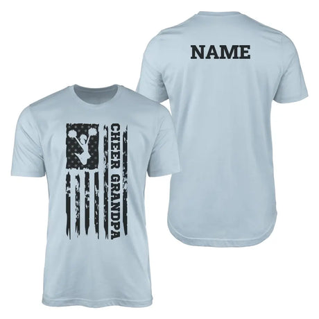 Cheer Grandpa Vertical Flag With Cheerleader Name | Men's T-Shirt | Black Graphic