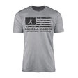 baseball grandpa horizontal flag on a mens t-shirt with a black graphic