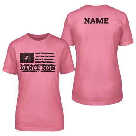 Dance Mom Horizontal Flag With Dancer Name | Unisex T-Shirt | Black Graphic