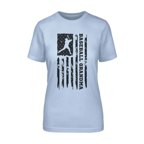 baseball grandma vertical flag on a unisex t-shirt with a black graphic