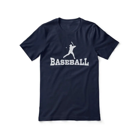 basic baseball with baseball player icon on a unisex t-shirt with a white graphic