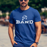 basic band with musician icon on a unisex t-shirt with a white graphic