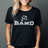 basic band with musician icon on a unisex t-shirt with a white graphic