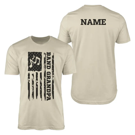 band grandpa vertical flag with musician name on a mens t-shirt with a black graphic