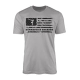 gymnastics grandpa horizontal flag on a mens t-shirt with a black graphic