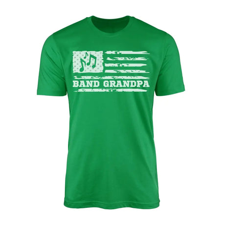 band grandpa horizontal flag on a mens t-shirt with a white graphic